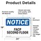 Signmission FACP Second Floor, 24 in W x Rectangle, Vinyl Decal OS-2PACK-NS-D-1824-L-12415 - alternate 5